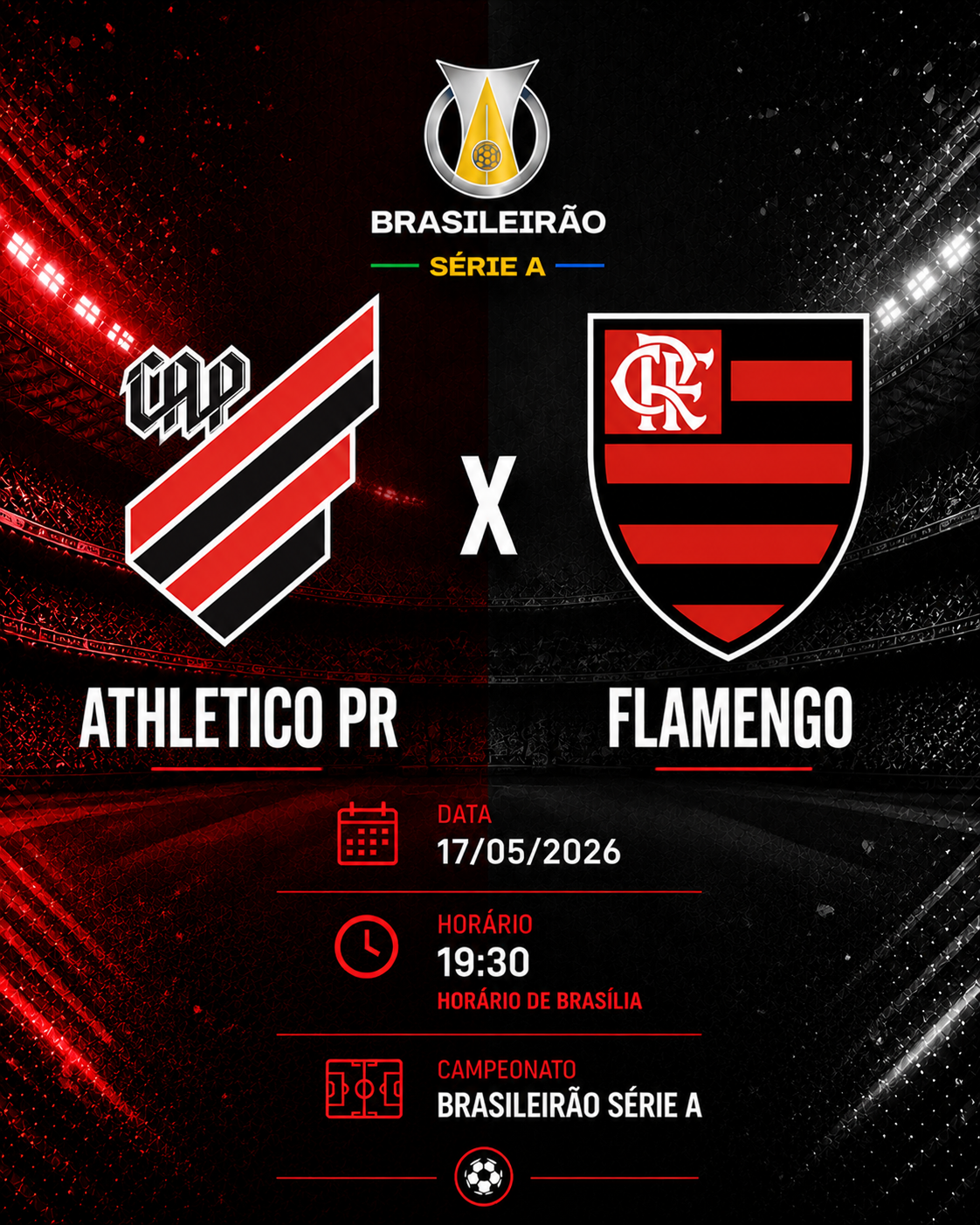 ATHLETICO-PR × FLAMENGO: Over 2,5 @2,25