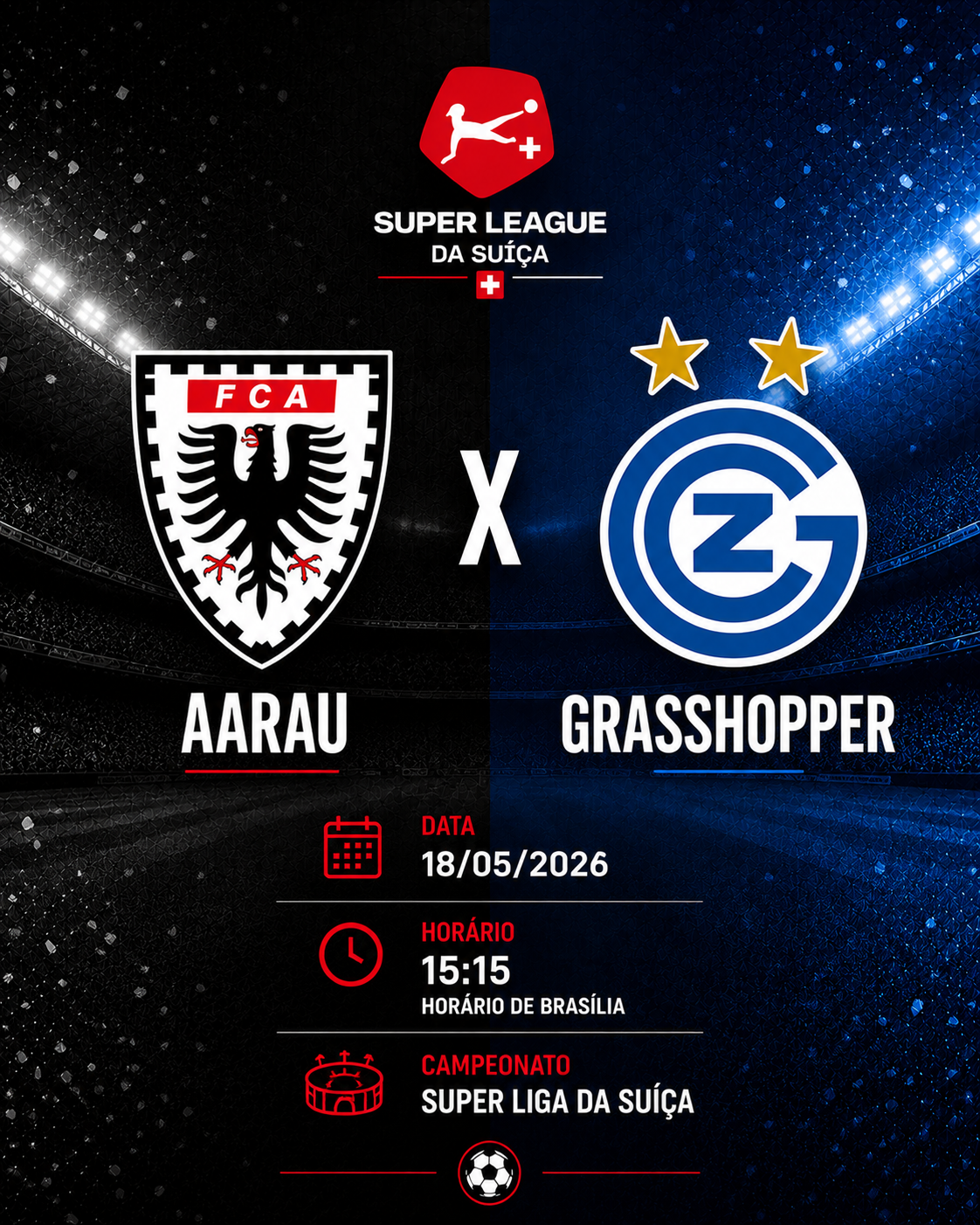 FC AARAU × GRASSHOPPER CLUB ZÜRICH: Over 2.5 @1,71