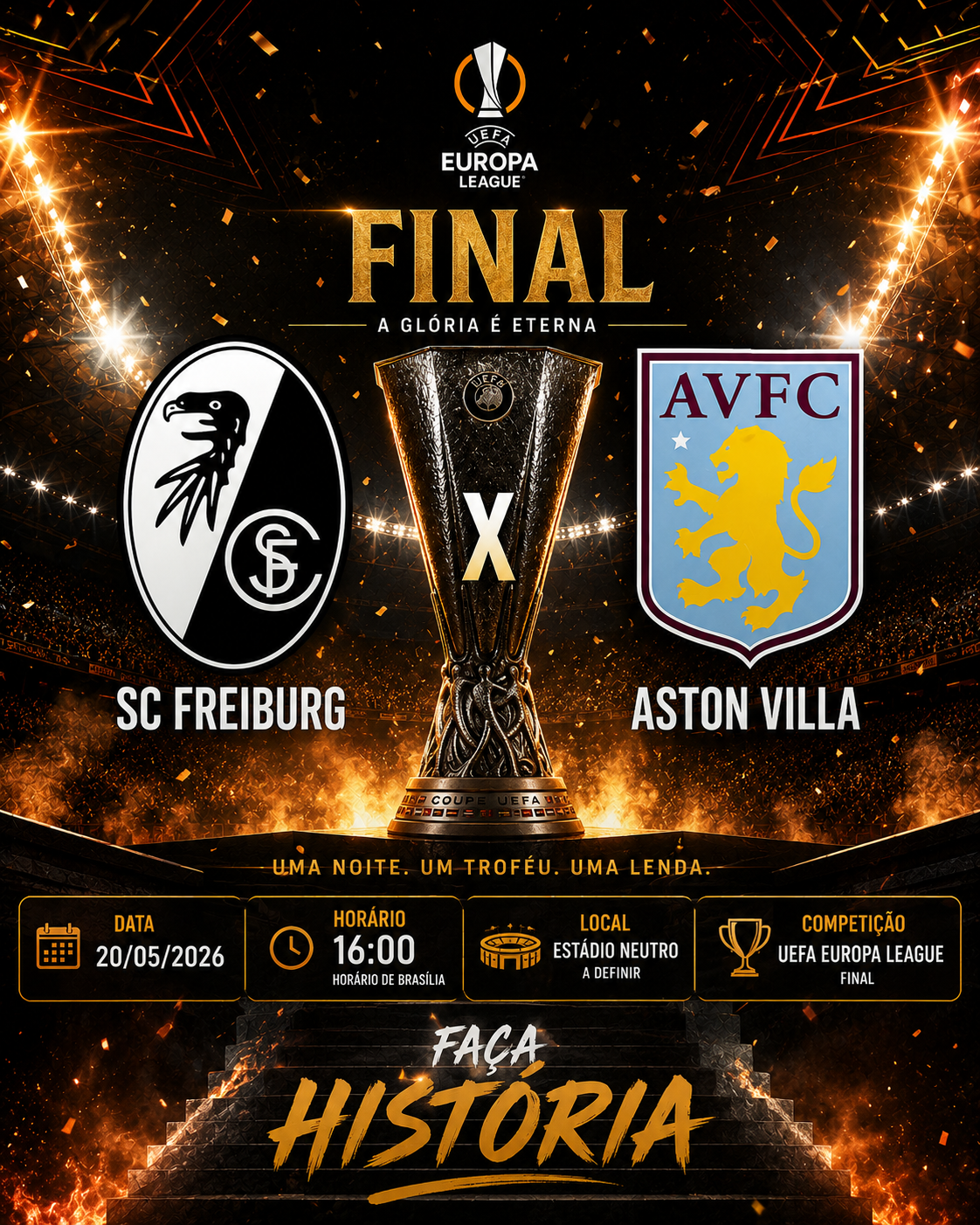 SC FREIBURG × ASTON VILLA: Over 3,5 Cartões @1,85
