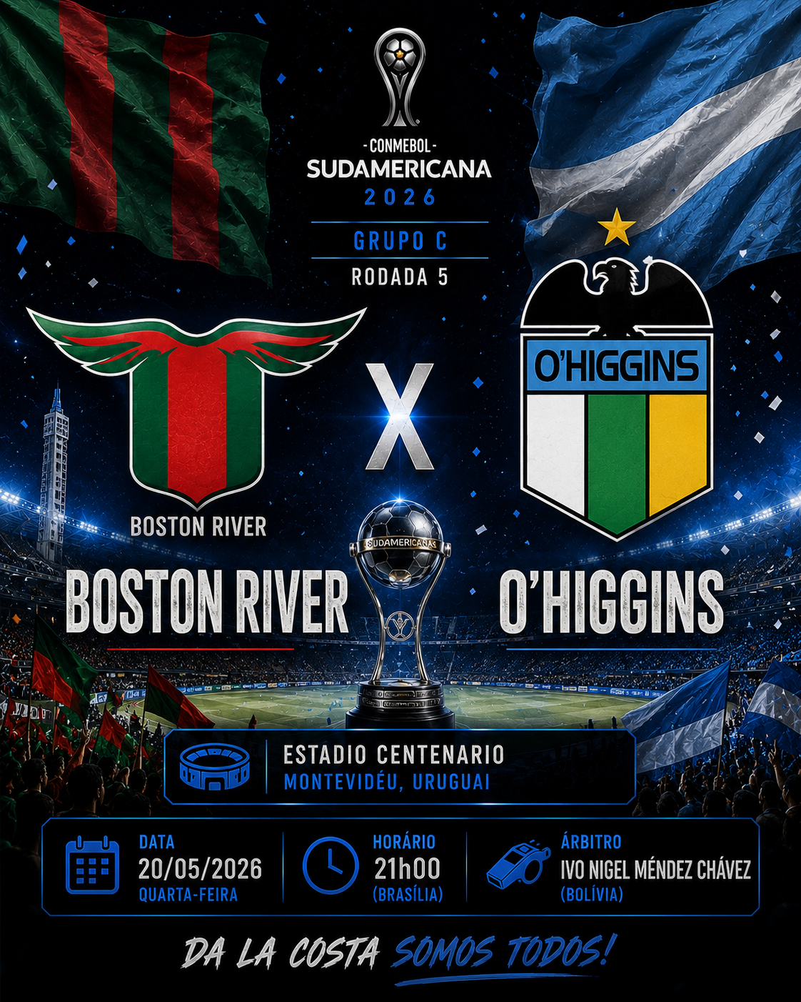 BOSTON RIVER × O'HIGGINS: Fora Vitoria @1,85