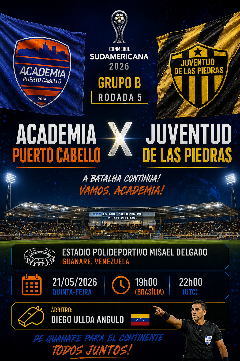 ACADEMIA PUERTO CABELLO × JUVENTUD DE LAS PIEDRAS: Casa @2,23