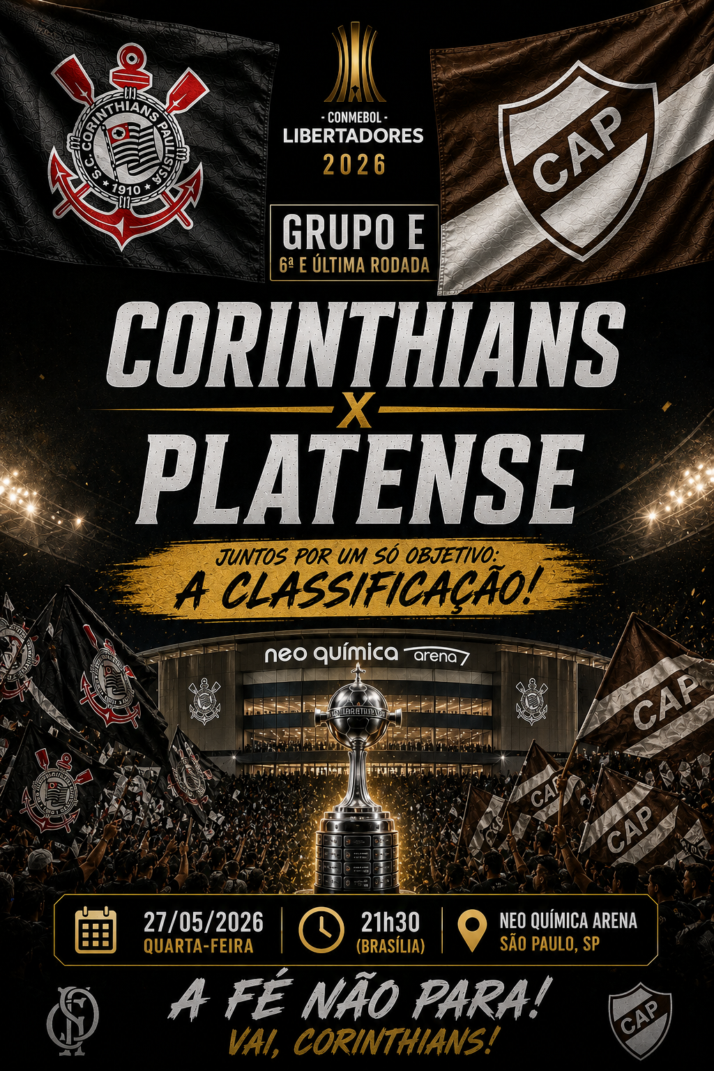 CORINTHIANS × PLATENSE: Ambos Marcam - Não @1,82