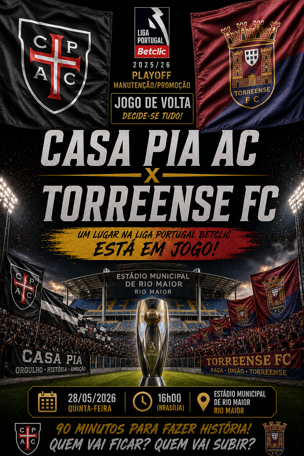 CASA PIA AC × TORREENSE FC: Under 2.5 Gols @1,72