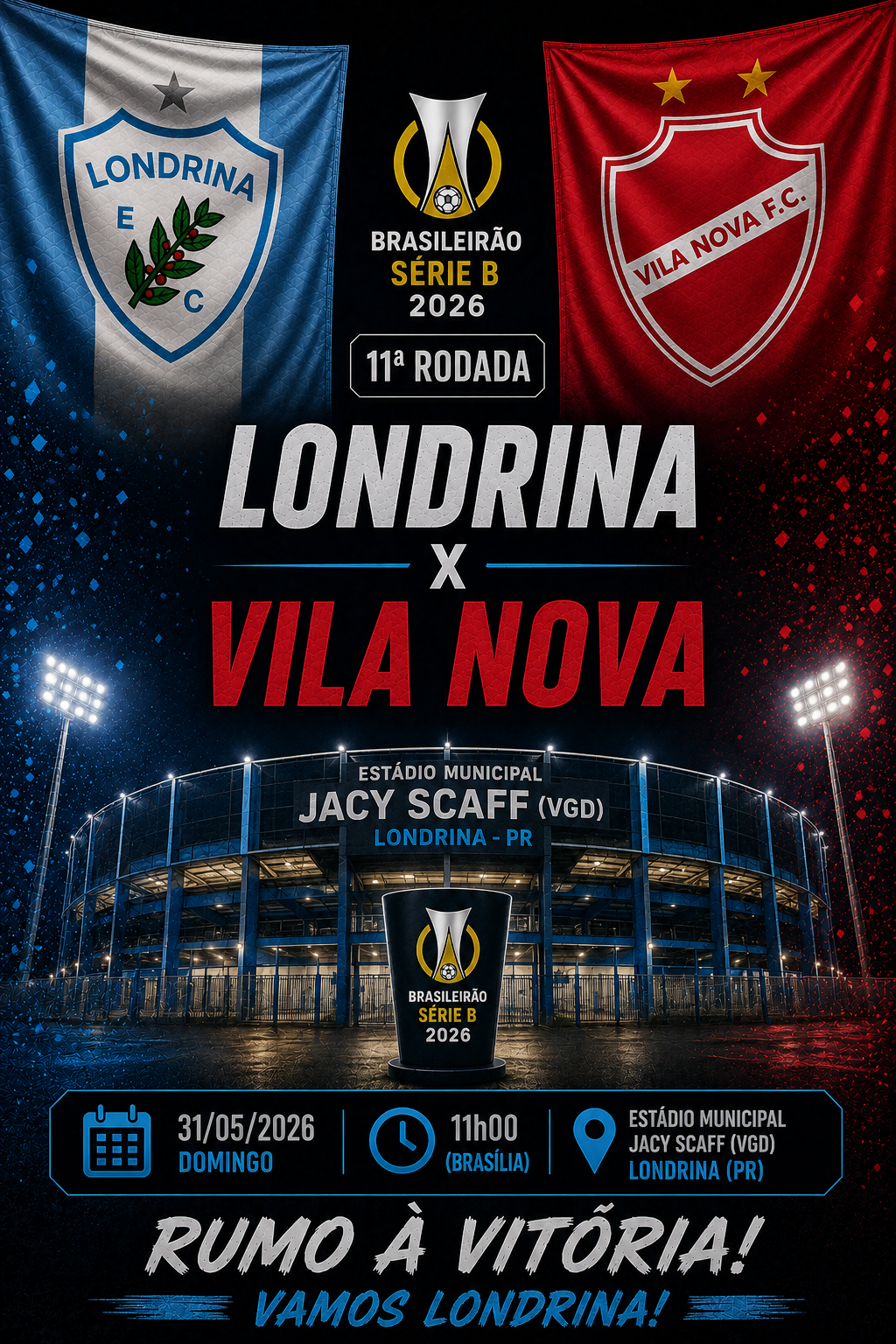 LONDRINA × VILA NOVA: Over 2,5 Gols @1,61