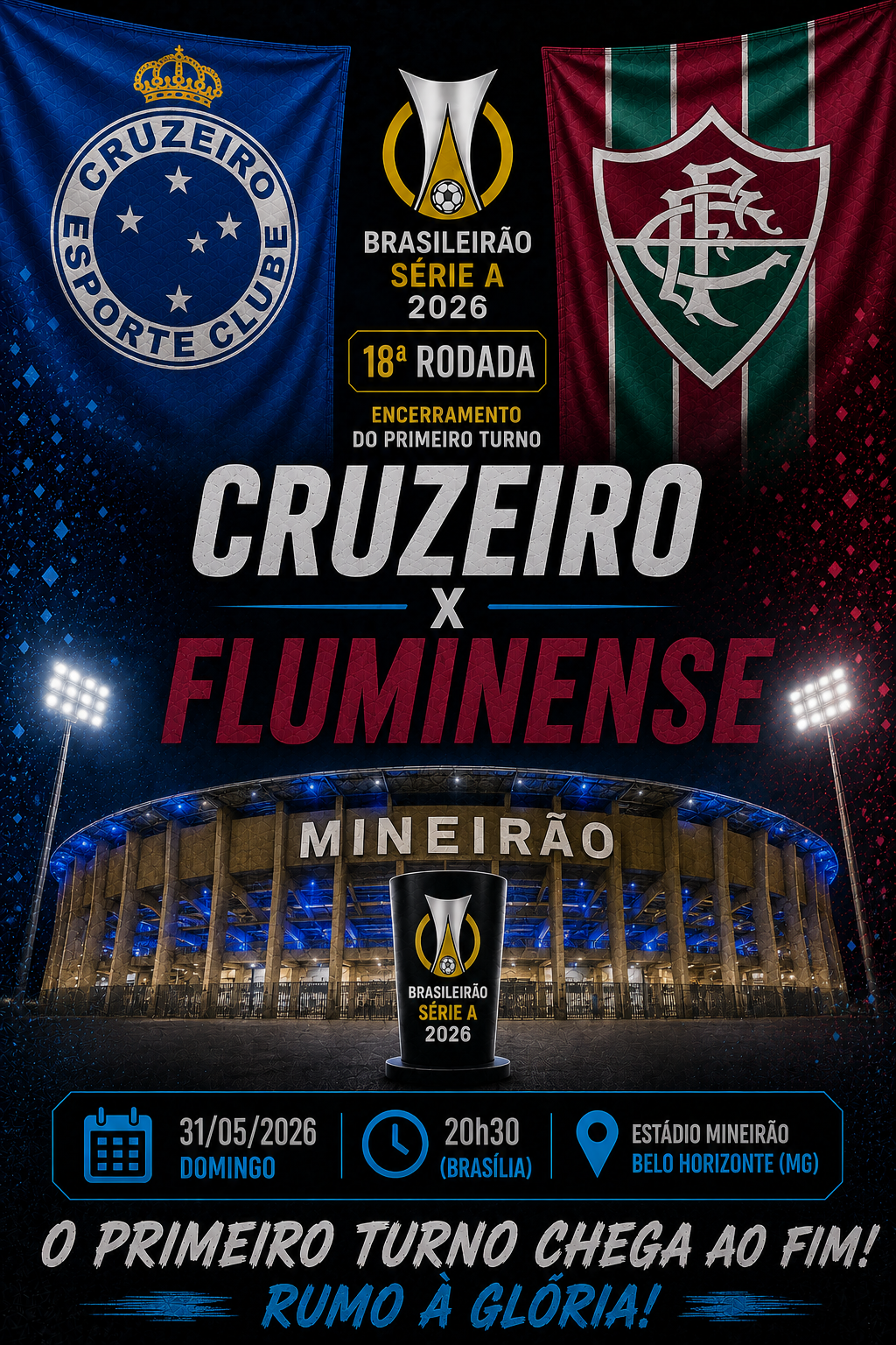 CRUZEIRO × FLUMINENSE: Under 2,5 Gols @1,72