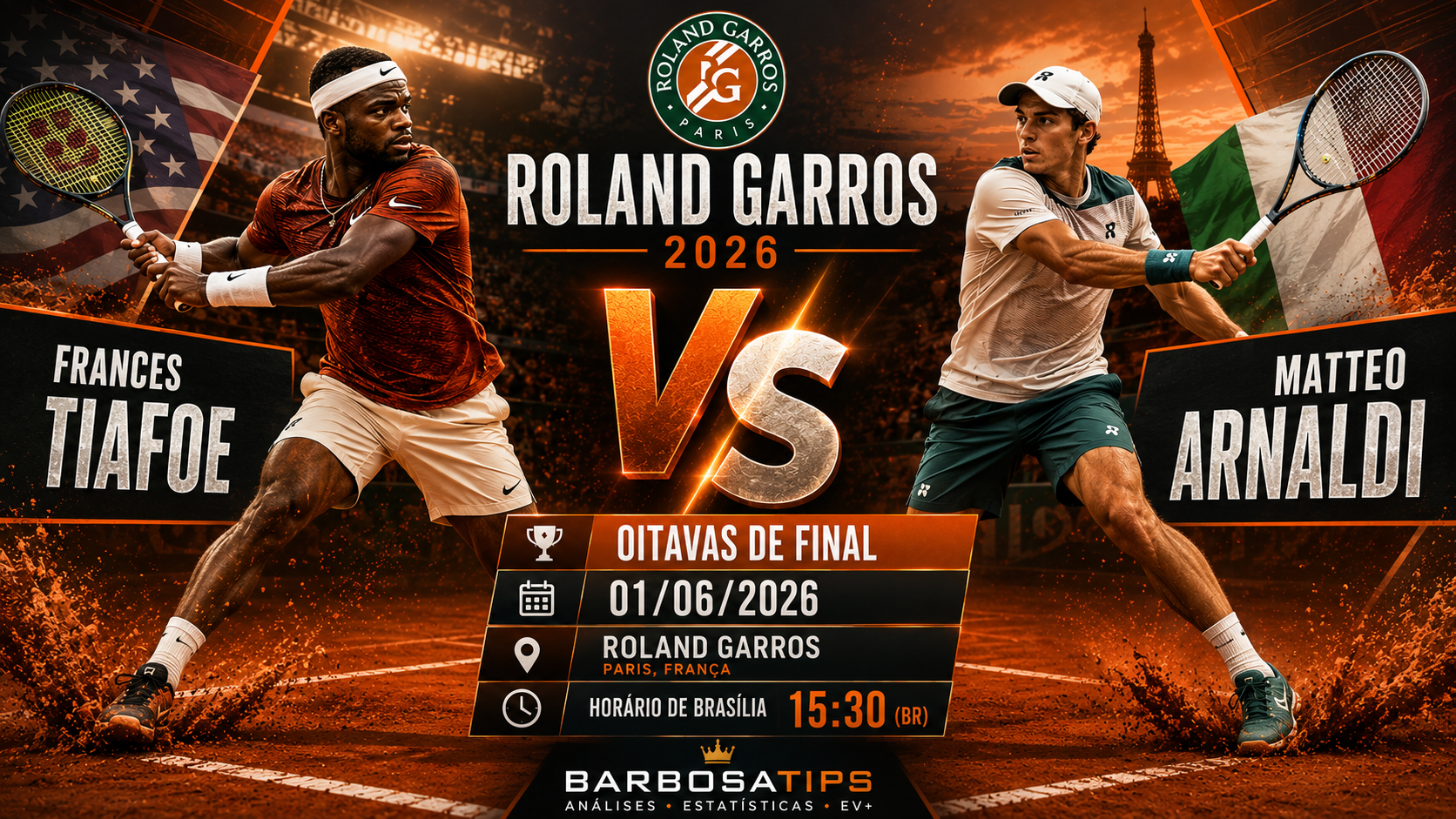 Frances Tiafoe vs Matteo Arnaldi: Over 38.5 Games @1,85