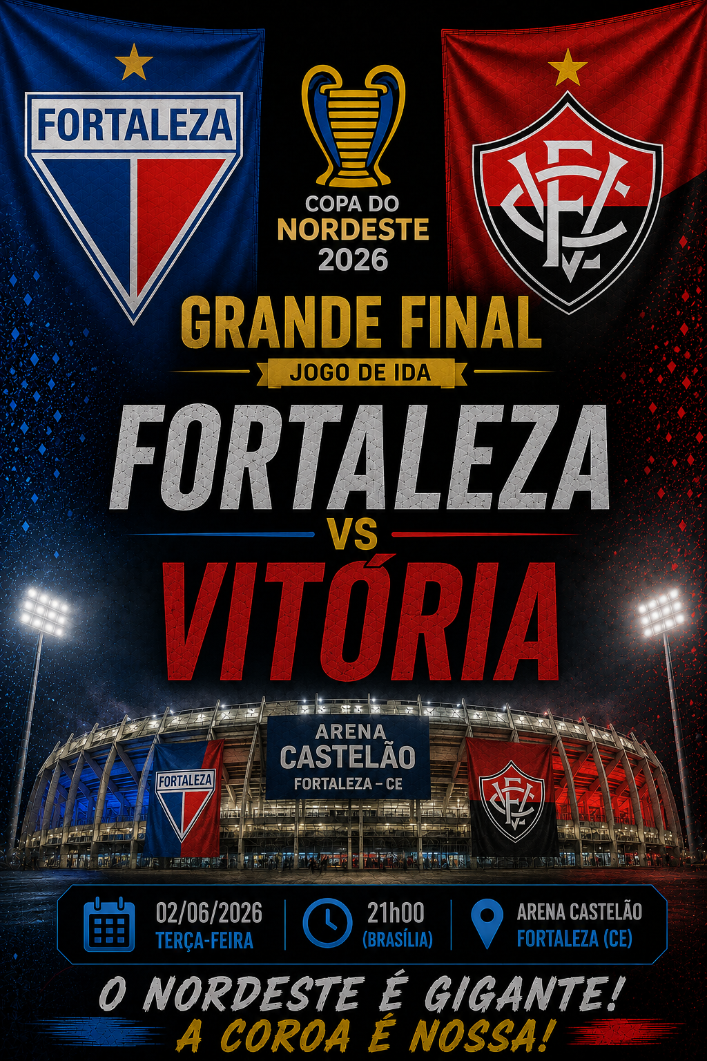 FORTALEZA × VITÓRIA: Under 2.5 Gols @1,77